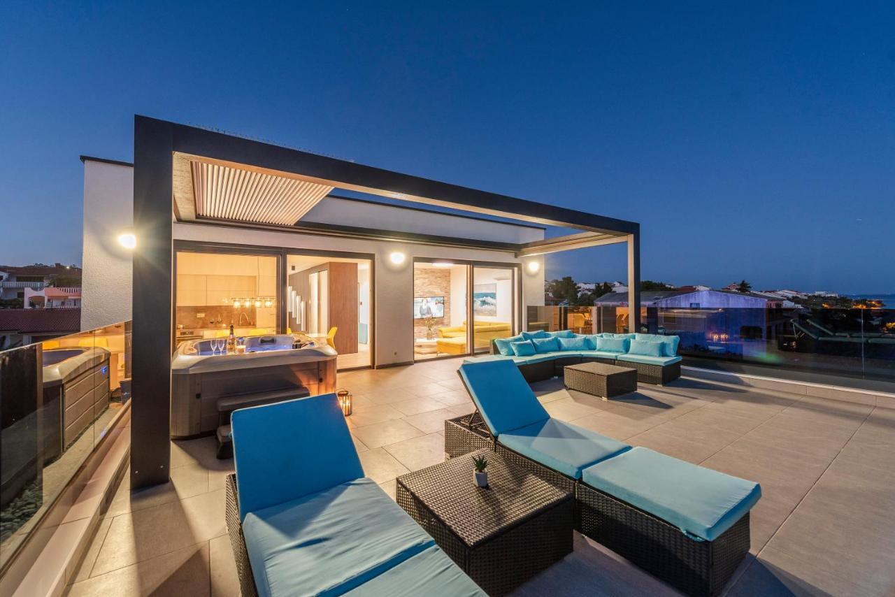 Mediteran Luxury Penthouse With Jacuzzi Mandre Exterior foto